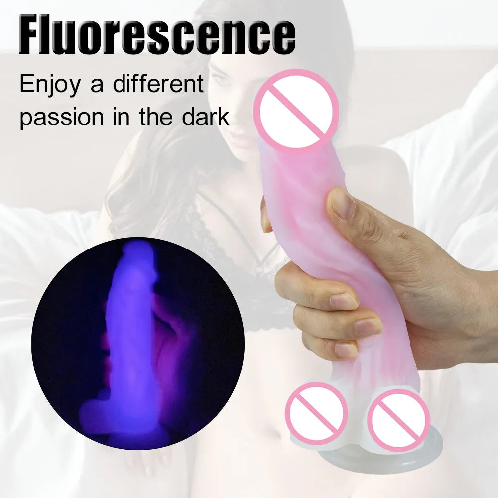 Jelly Medical Silicone Dildo Luminous Realistic Dildos Adult Toys Strap on Dildo Colourful Soft Penis Sex Toys for Woman