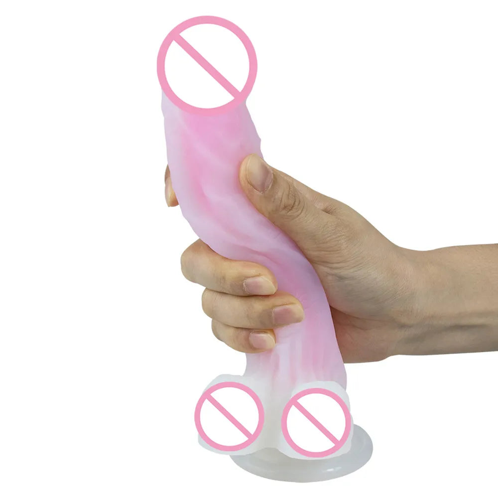 Jelly Medical Silicone Dildo Luminous Realistic Dildos Adult Toys Strap on Dildo Colourful Soft Penis Sex Toys for Woman