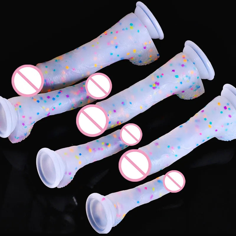 Jelly Medical Silicone Dildo Realistic Adult Toys Soft Strap on Dildo Artificial Dildos Colourful Penis Sex Toys for Woman