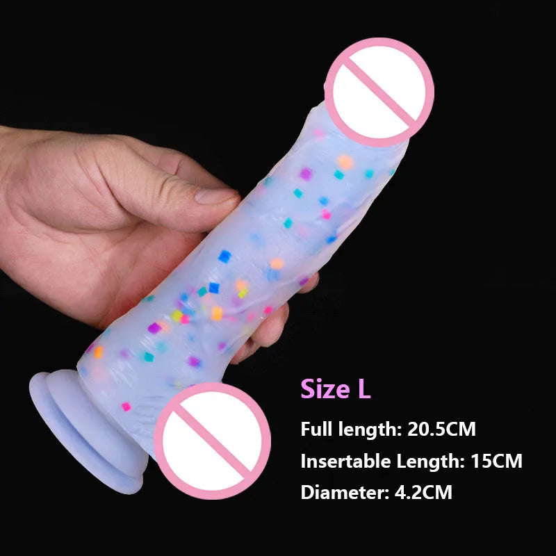 Jelly Medical Silicone Dildo Realistic Adult Toys Soft Strap on Dildo Artificial Dildos Colourful Penis Sex Toys for Woman