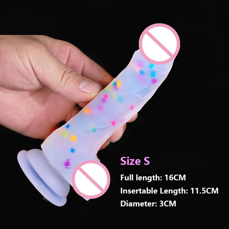 Jelly Medical Silicone Dildo Realistic Adult Toys Soft Strap on Dildo Artificial Dildos Colourful Penis Sex Toys for Woman