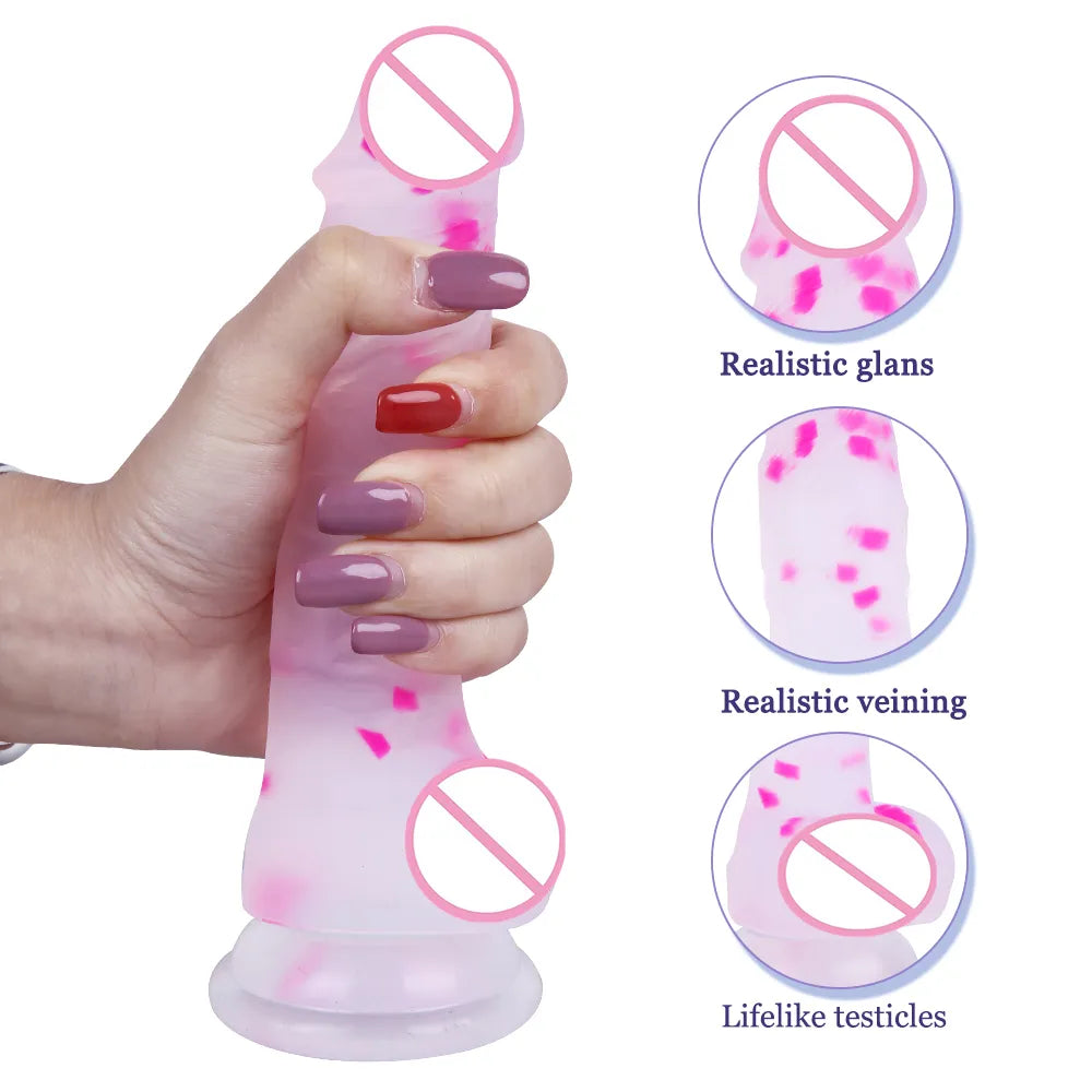 Jelly Medical Silicone Dildo Realistic Adult Toys Soft Strapon Artificial Penis New Dildos Bullet Colourful Sex Toys for Woman