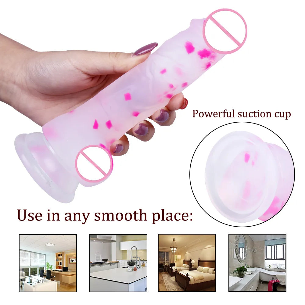 Jelly Medical Silicone Dildo Realistic Adult Toys Soft Strapon Artificial Penis New Dildos Bullet Colourful Sex Toys for Woman