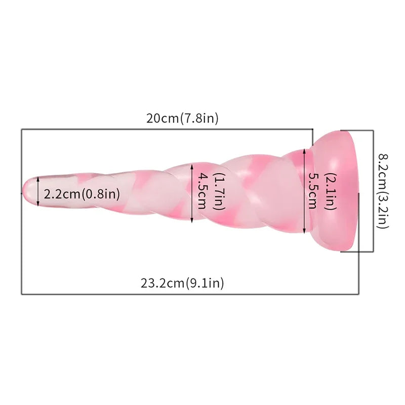 Large Anal Toy Silicone Soft Butt Plug Expander Stimulator Prostate Sex Toy For Men Unicorn Spiral Fantasy Animal Dildo