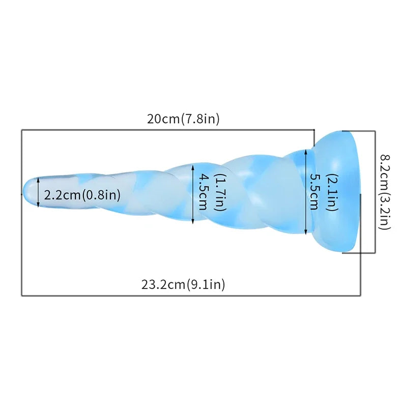 Large Anal Toy Silicone Soft Butt Plug Expander Stimulator Prostate Sex Toy For Men Unicorn Spiral Fantasy Animal Dildo
