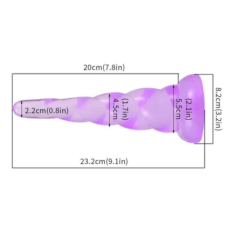 Large Anal Toy Silicone Soft Butt Plug Expander Stimulator Prostate Sex Toy For Men Unicorn Spiral Fantasy Animal Dildo