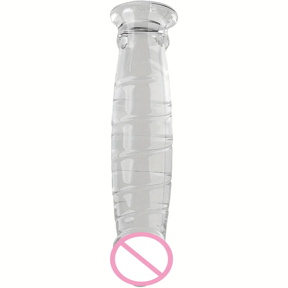 Large Dildo Shaped Fake Penis Masturbator Crystal Glass Material Adult Sex Toys Simulated Penis Female Masturbator Glass Penis