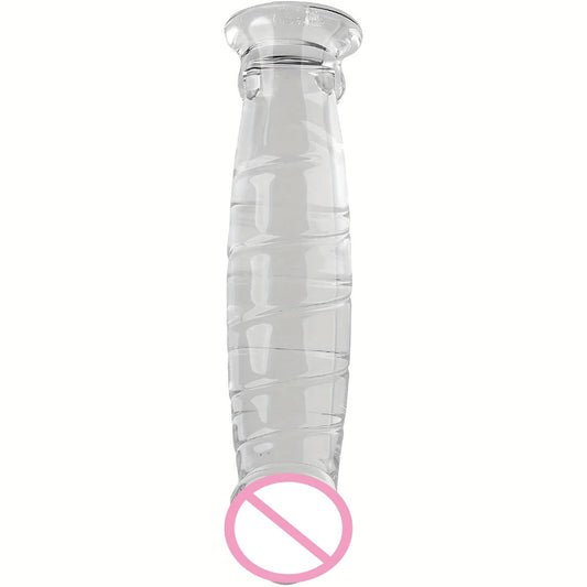Large Dildo Shaped Fake Penis Masturbator Crystal Glass Material Adult Sex Toys Simulated Penis Female Masturbator Glass Penis