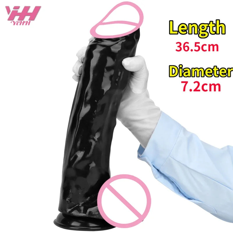 Large Realistic Dildos With Suction Cup 7.2cm Thick Huge Dildos for Woman Men Artificial Black Penis G-spot Anal Butt Sex Toys