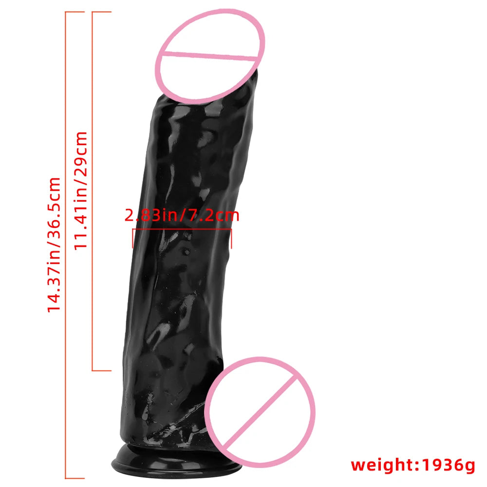 Large Realistic Dildos With Suction Cup 7.2cm Thick Huge Dildos for Woman Men Artificial Black Penis G-spot Anal Butt Sex Toys