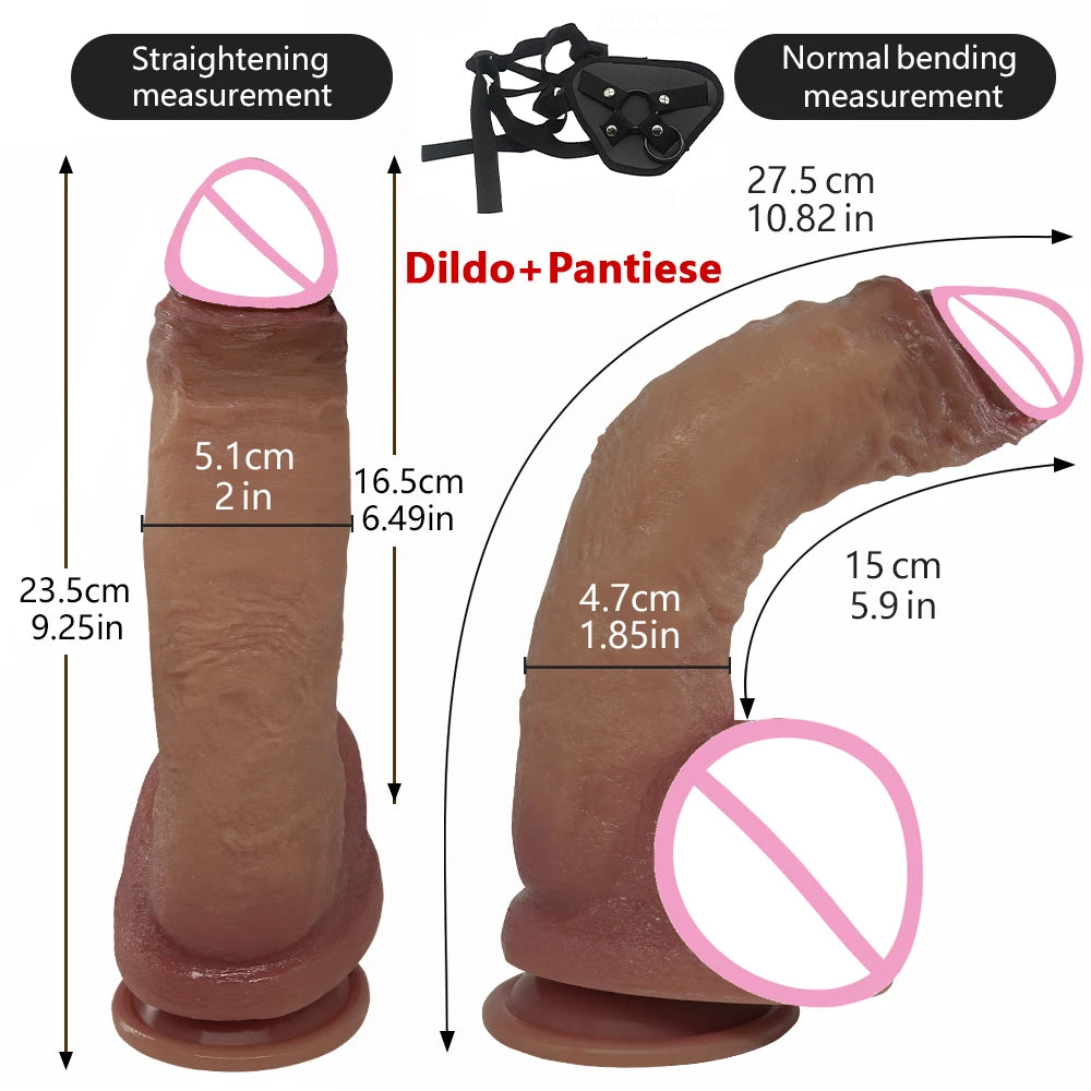 Large Silicone Dildos With Suction Cup Phallus Realistic Strapon Dildos G Spot Stimulate Adult Sex Toys for Woman Lesbian Man