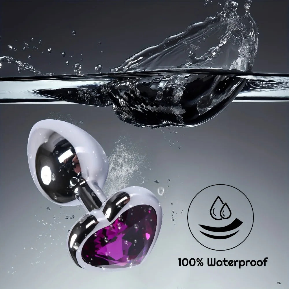 Large Size Metal Anal Plug Heart Crystal Bottom Diamond Prostate Massage Butt Adult Toys Anal Plugs Sex Toys for Woman Men