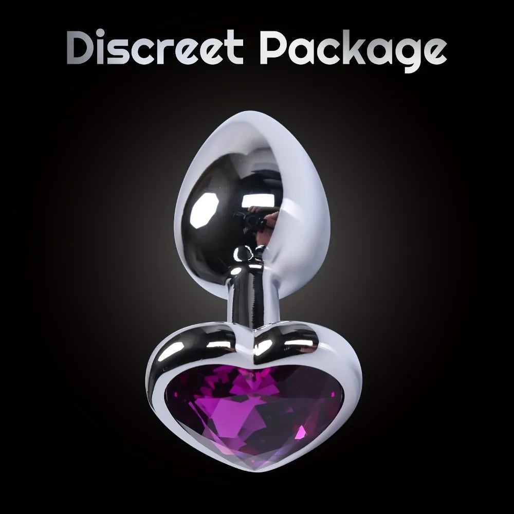 Large Size Metal Anal Plug Heart Crystal Bottom Diamond Prostate Massage Butt Adult Toys Anal Plugs Sex Toys for Woman Men