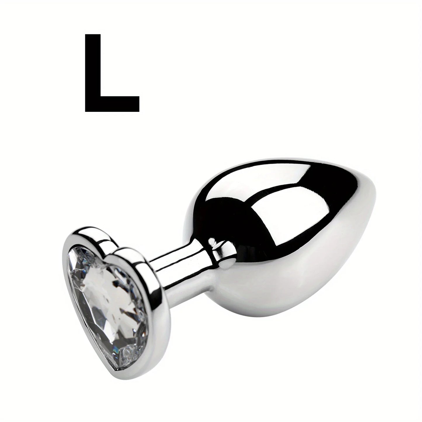 Large Size Metal Anal Plug Heart Crystal Bottom Diamond Prostate Massage Butt Adult Toys Anal Plugs Sex Toys for Woman Men