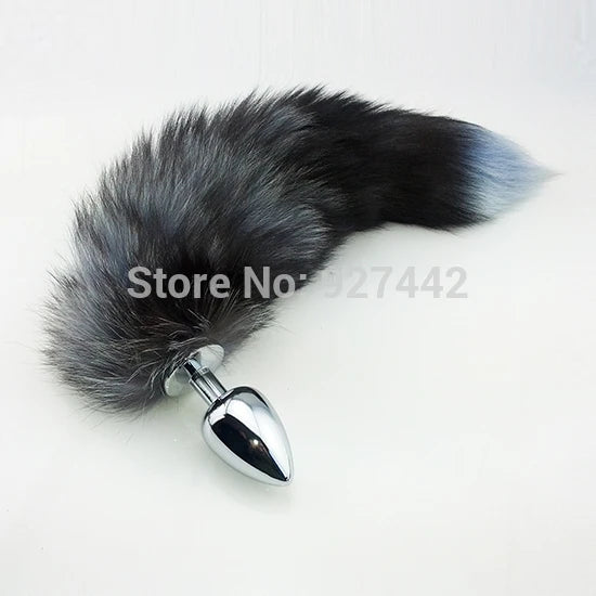 Large size Fox Tail Anal Plug Metal butt Sex Toy For Men Women Adult  product