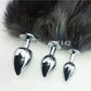 Large size Fox Tail Anal Plug Metal butt Sex Toy For Men Women Adult  product