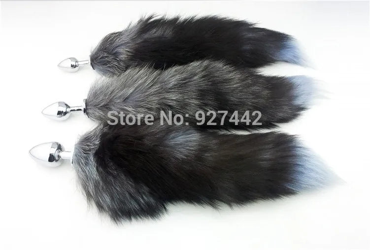 Large size Fox Tail Anal Plug Metal butt Sex Toy For Men Women Adult  product
