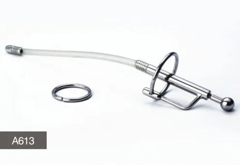 Large size Stainless steel silicone urethral sound catheter penis tube sex toy A613