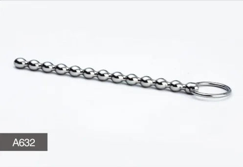 Large size stainless steel urethral beads plug penis dilator cock probe insert sex toys A632