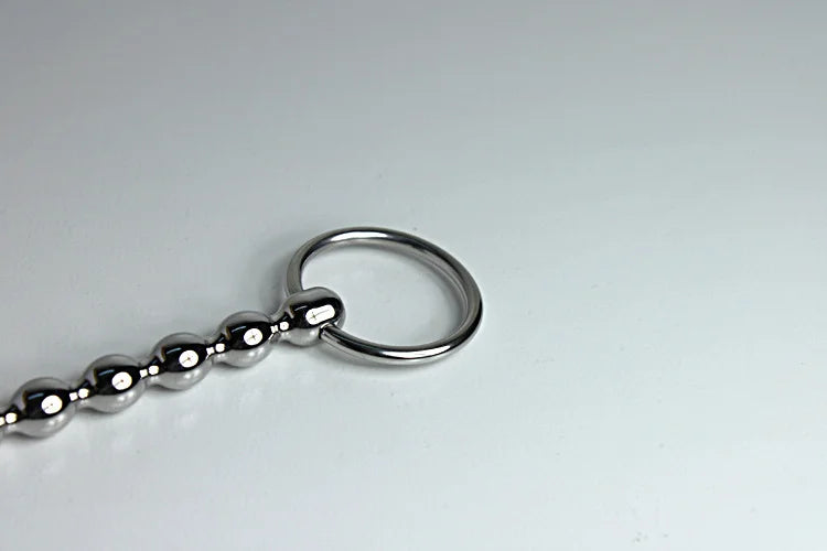 Large size stainless steel urethral beads plug penis dilator cock probe insert sex toys A632