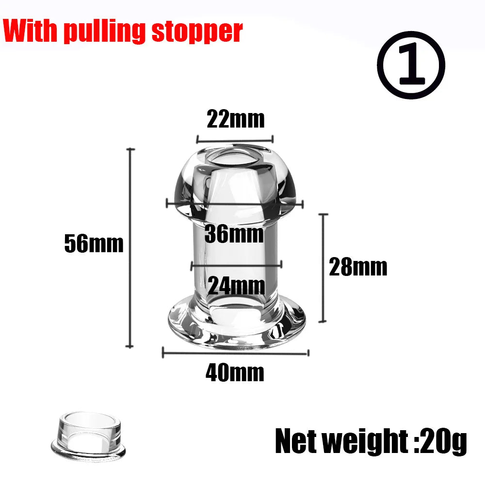 Leak-Proof Transparent Anal Plug with Enema Cleaning Dilator Hollow Anal Plug Prostate Massage Sex Toys for Woman Men Gay