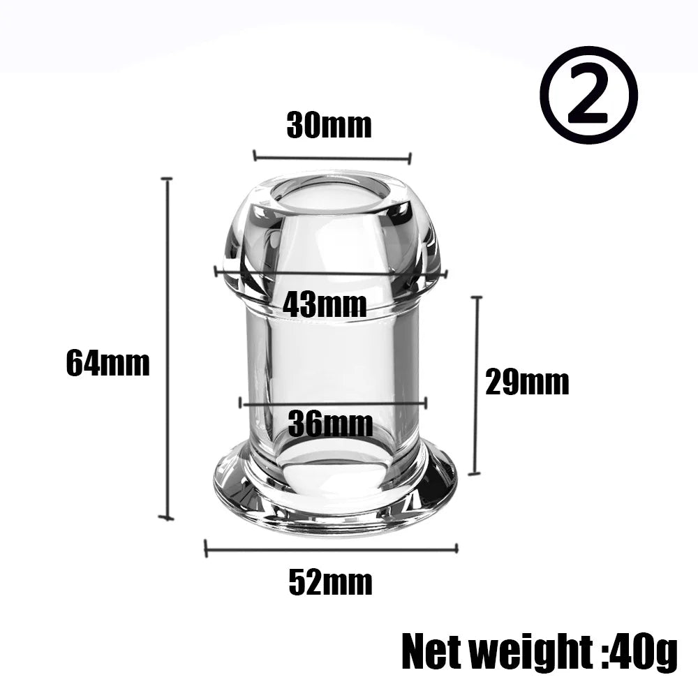 Leak-Proof Transparent Anal Plug with Enema Cleaning Dilator Hollow Anal Plug Prostate Massage Sex Toys for Woman Men Gay