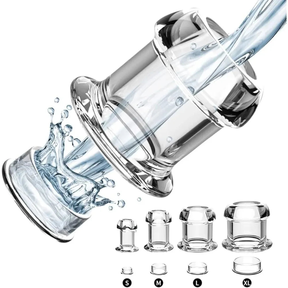 Leak-Proof Transparent Anal Plug with Enema Cleaning Dilator Hollow Anal Plug Prostate Massage Sex Toys for Woman Men Gay