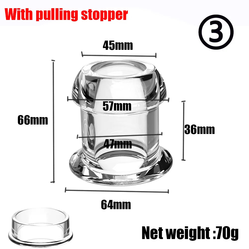 Leak-Proof Transparent Anal Plug with Enema Cleaning Dilator Hollow Anal Plug Prostate Massage Sex Toys for Woman Men Gay