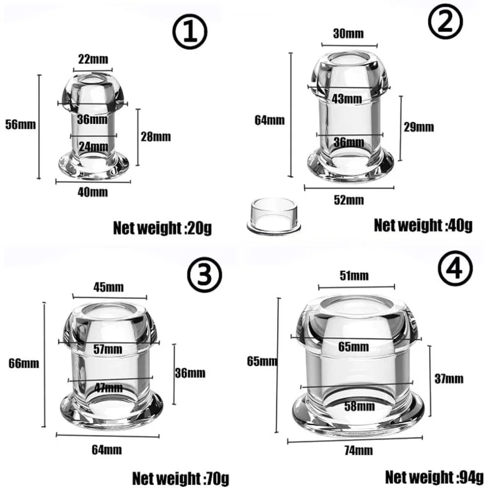 Leak-Proof Transparent Anal Plug with Enema Cleaning Dilator Hollow Anal Plug Prostate Massage Sex Toys for Woman Men Gay