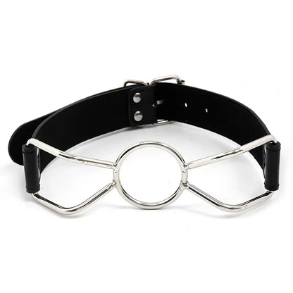 Leather Flirting Open Mouth Sexual Ring Gag BDSM Bondage Gear Roleplay Erotic Products Sex Toys for Women Couples Adults Games