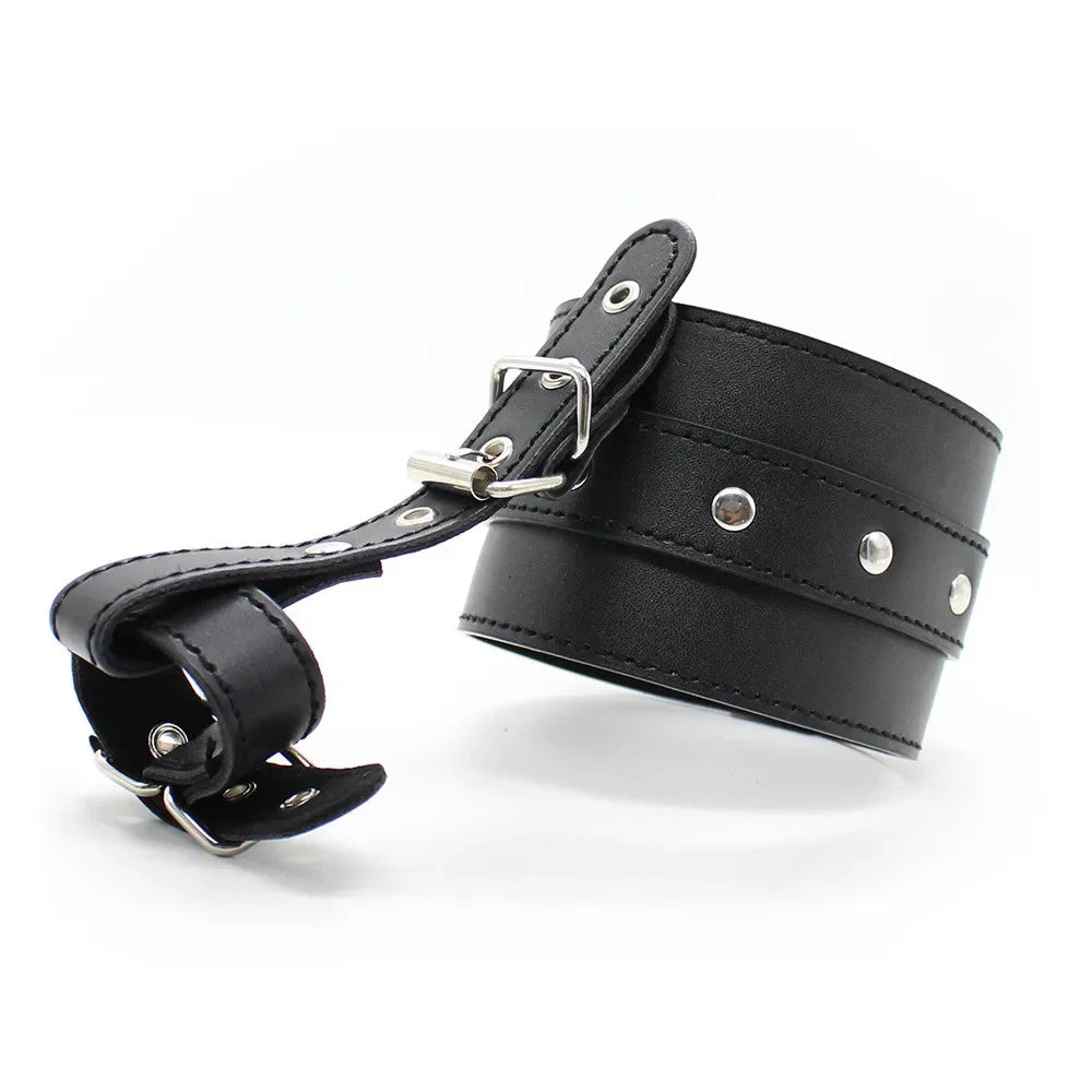 Leather Hand Wrist Thumbs Cuffs Binding Belt Slave Bdsm Bondage Cosplay Ankle Wrist Strap with Toes Restraint Sex Toys Chastity