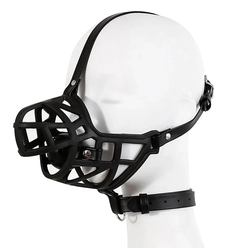 Leather Mask Silicone Mouth Oral Gag Set Head Face Bondage Harness Ball Bite Gag Fetish Restraint Sex Toy Slave Couple Game