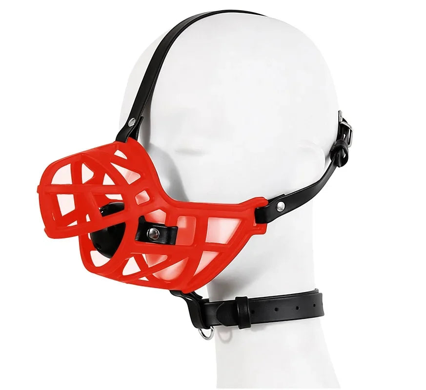 Leather Mask Silicone Mouth Oral Gag Set Head Face Bondage Harness Ball Bite Gag Fetish Restraint Sex Toy Slave Couple Game