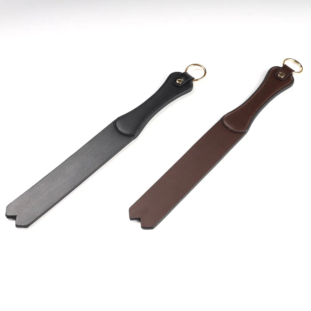 Leather Sole Spanking Paddle with Metal Ring for Fetish Slave Role Play Couples Flirting Adults Games Sex Whip Toys