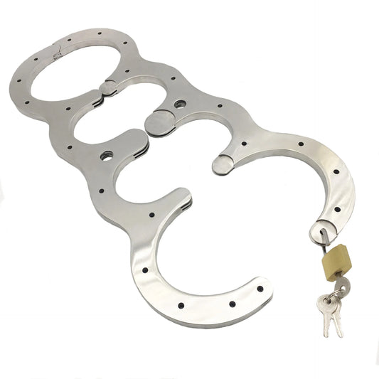 Leg Hand Cuffs BDSM Bondage Hand Ankle Fixed Flail Adult Games Handcuffs Slave Restraints  Tools Stainless Steel Sex Toys