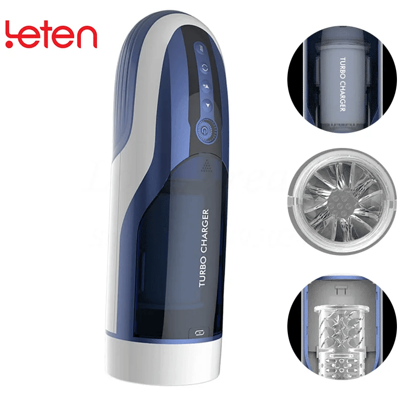 Leten Male Masturbation Cup Silicone Vagina Automatic Telescopic Piston Rotating Interactive Sex Moaning Sex Machine Toy For Men