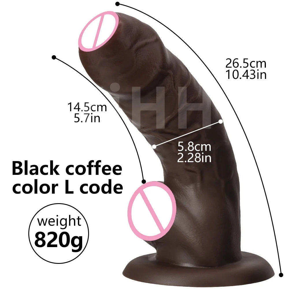 Liquid Silicone Curved Anal Dildo with Foreskin Realistic Big Penis Female Masturbator Big Butt Plug Sex Toy for Women Lesbian