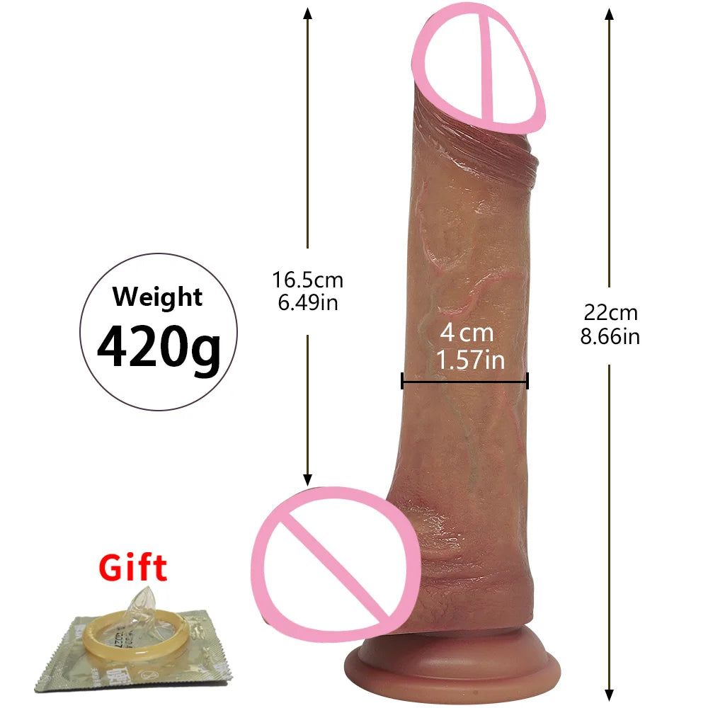 Liquid Silicone Curved Anal Dildo with Foreskin Realistic Big Penis Female Masturbator Big Butt Plug Sex Toy for Women Lesbian