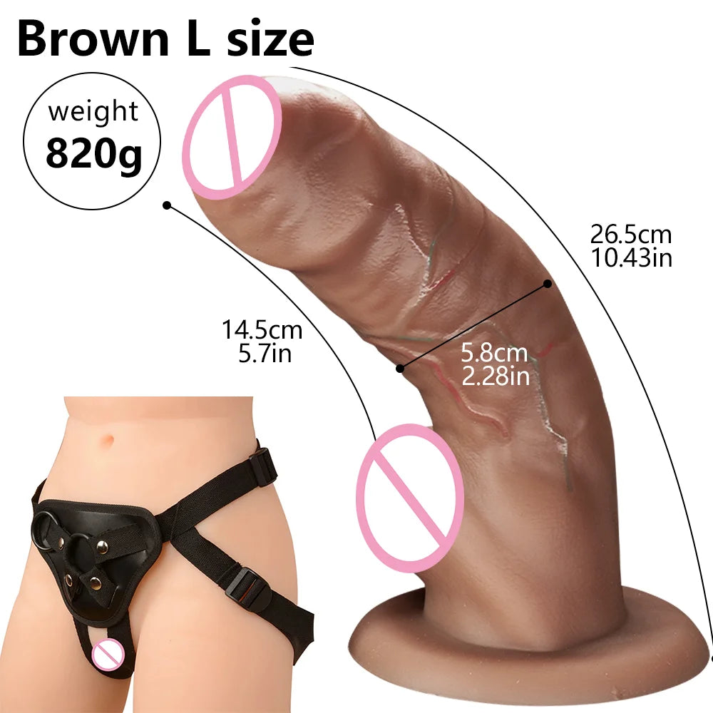 Liquid Silicone Curved Anal Dildo with Foreskin Realistic Big Penis Female Masturbator Big Butt Plug Sex Toy for Women Lesbian