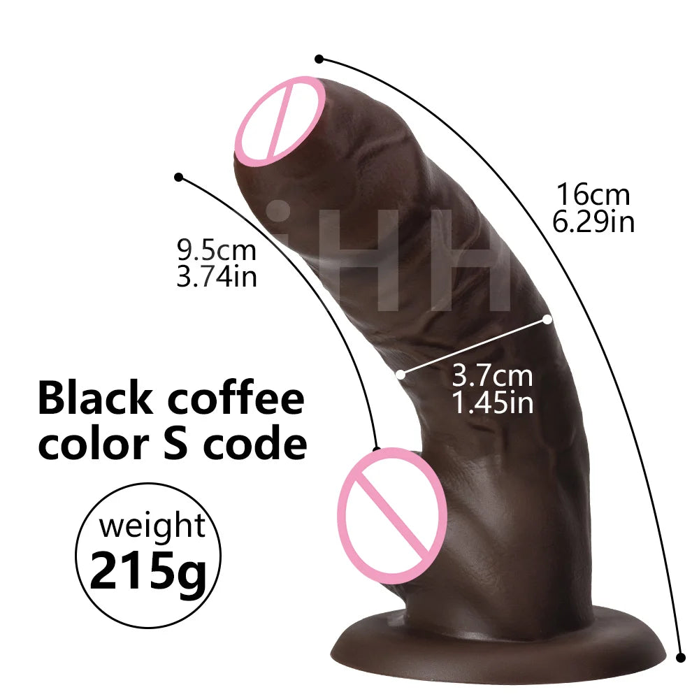 Liquid Silicone Curved Anal Dildo with Foreskin Realistic Big Penis Female Masturbator Big Butt Plug Sex Toy for Women Lesbian