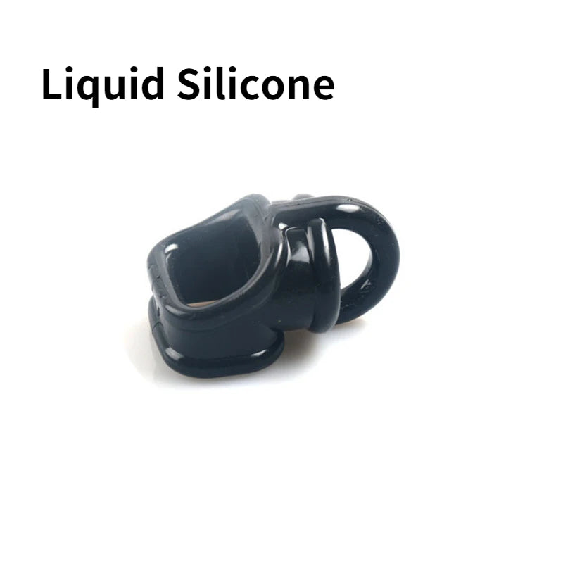 Liquid Silicone Male Stretcher Scrotum Ball Delay Ejaculation Penis Ring Ejaculation Delay Time Stretchable Sex Toys for Man Gay