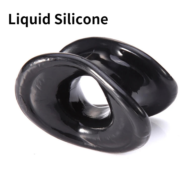 Liquid Silicone Male Stretcher Scrotum Ball Delay Ejaculation Penis Ring Ejaculation Delay Time Stretchable Sex Toys for Man Gay