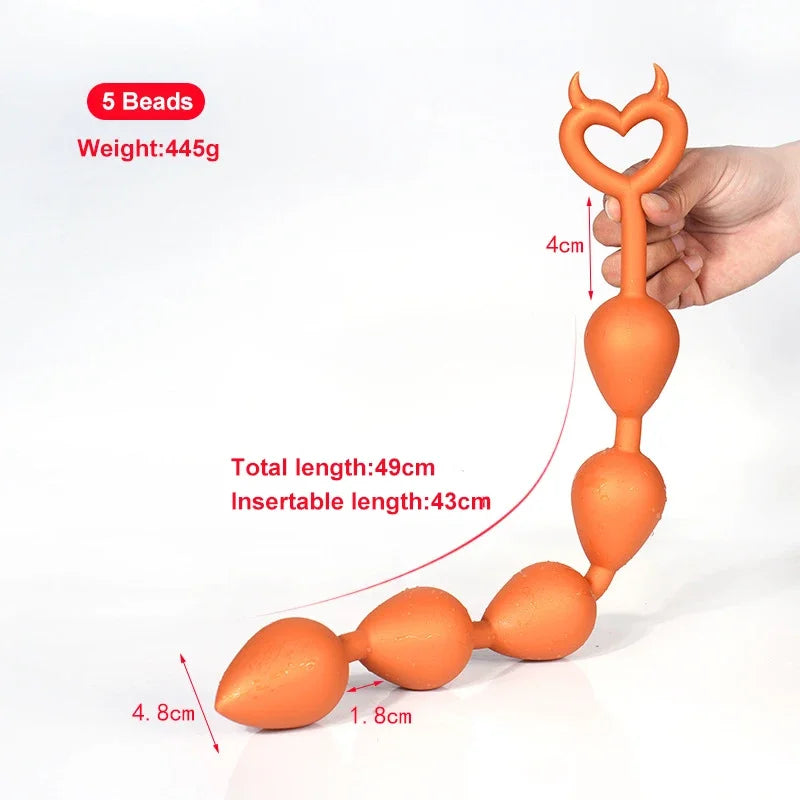 Long Anal Balls Chains Butt Plug Long Analtoys for women Soft Silicone Anal Beads With Pull Rings Vagina Prostate Massage Sextoy