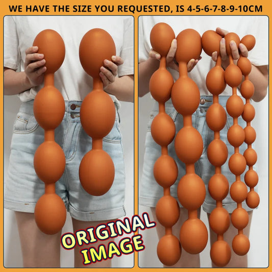 Long Anal Beads Double Headed Beads Butt Anal Plug Liquid Silicone Anal Dildo Prostate Massage Sexual Toys For Men Women Lesbian