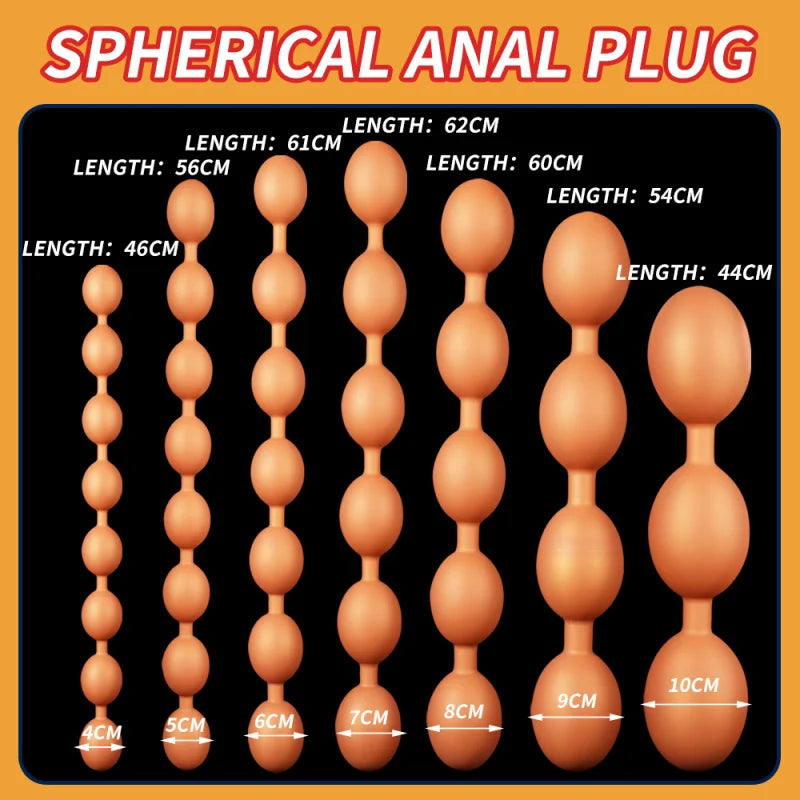 Long Anal Beads Double Headed Beads Butt Anal Plug Liquid Silicone Anal Dildo Prostate Massage Sexual Toys For Men Women Lesbian