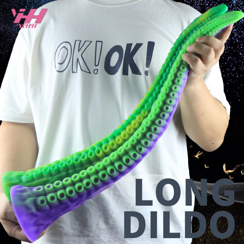 Long Anal Sex Toys Tentacle Dildo Penis With Suction Cup Progressive Vagina Anal Plug Masturbators Silicone Dick Sex Product