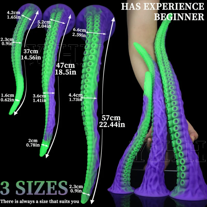 Long Anal Sex Toys Tentacle Dildo Penis With Suction Cup Progressive Vagina Anal Plug Masturbators Silicone Dick Sex Product