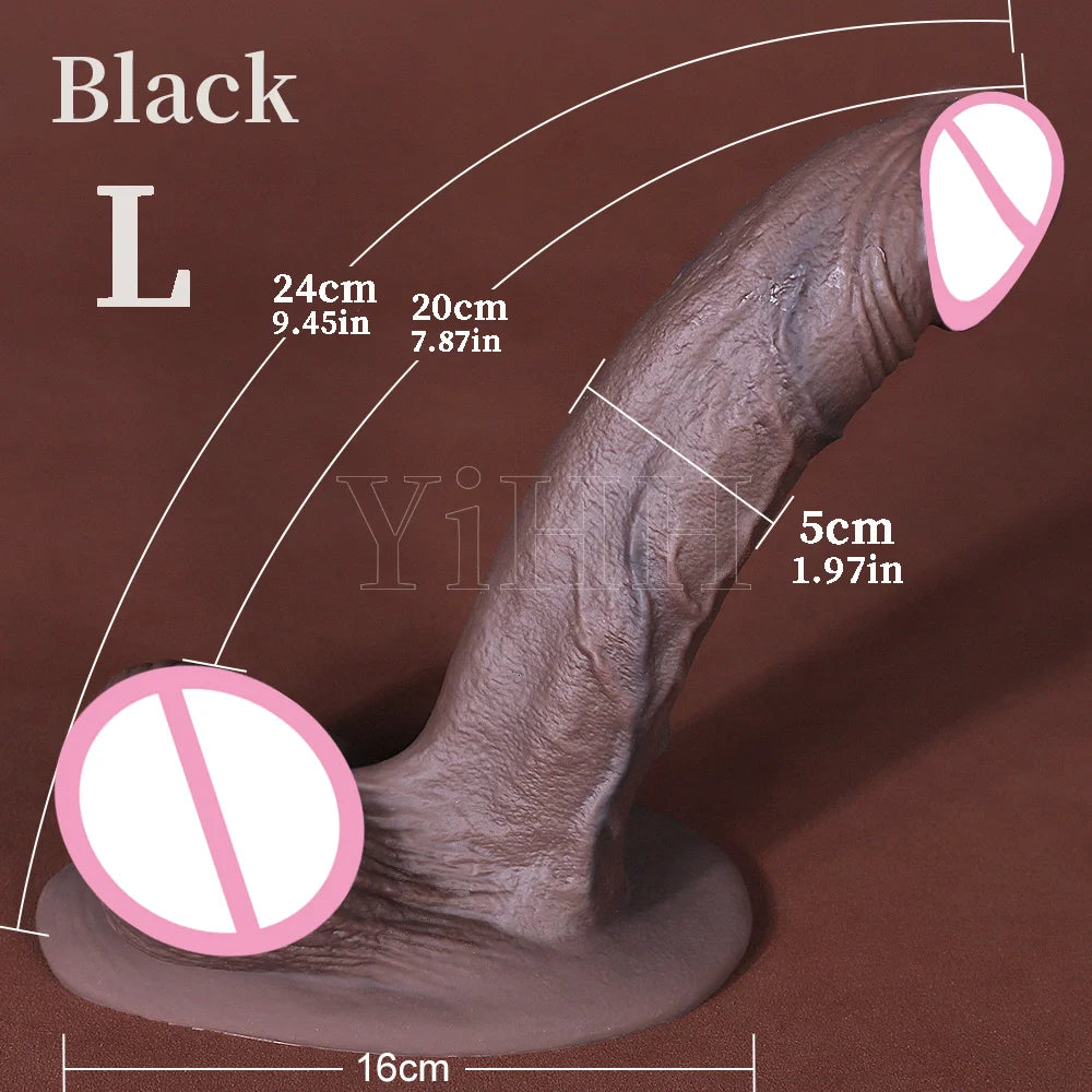 Long Black Dildo Realistic Dick Woman Dildos Masturbator For Women Soft Silicone Suction Cup Big Penis Anal Sex Toys Gay Lesbian