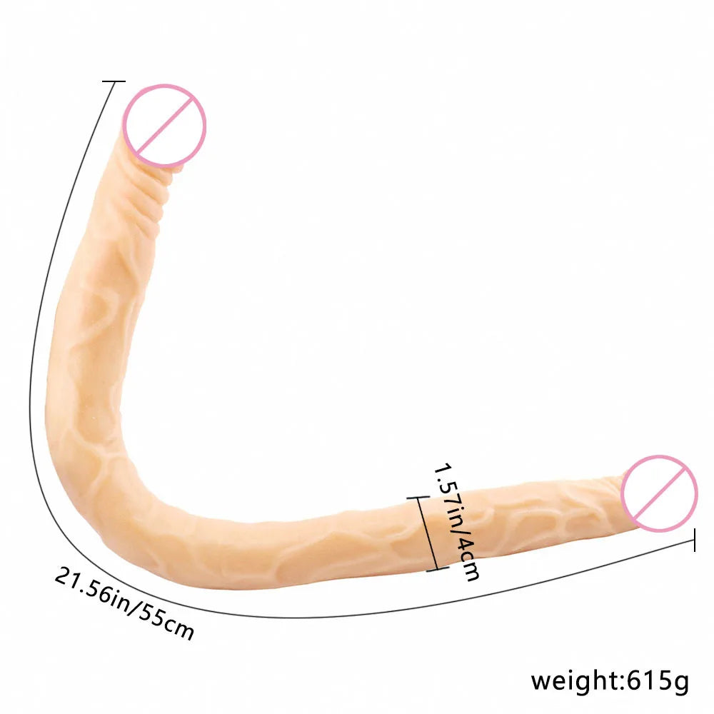 Long Double Dildo Unisex Soft Silicone Anal Plug Sex Toy Masturbator Anus Dilator Dildo Stimulation Massager for Adult Games