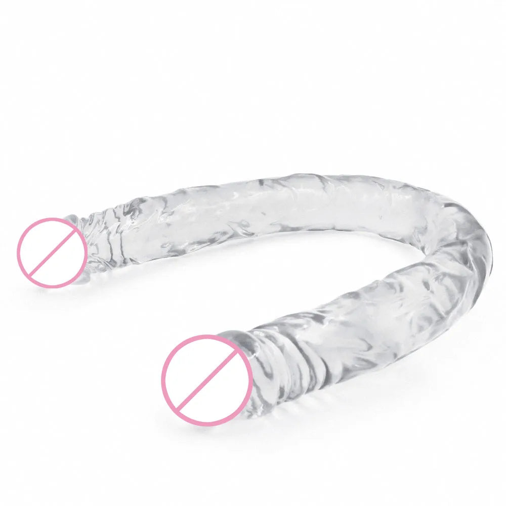 Long Double Dildo Unisex Soft Silicone Anal Plug Sex Toy Masturbator Anus Dilator Dildo Stimulation Massager for Adult Games